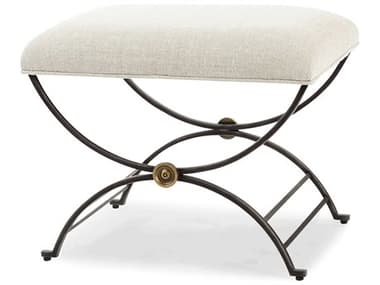 Century Furniture Monarch 22" White Fabric Upholstered Accent Stool CNTMN2117