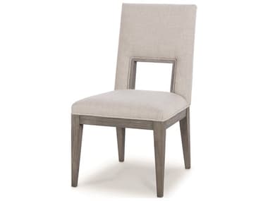 Century Furniture Monarch Oak Wood Gray Fabric Upholstered Side Dining Chair CNTMN5378S