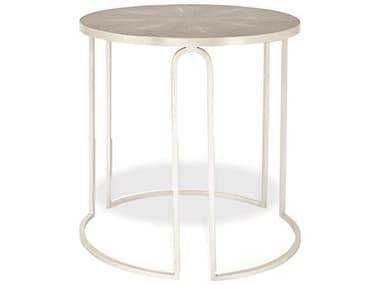 Century Furniture Monarch 24" Round Faux Leather End Table CNTMN5511