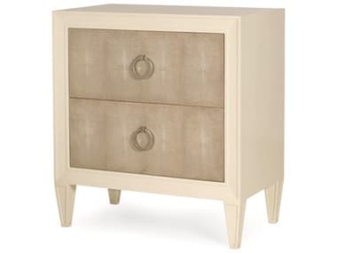 Century Furniture Monarch 30" Wide 2-Drawers White Acacia Wood Nightstand CNTMN5521