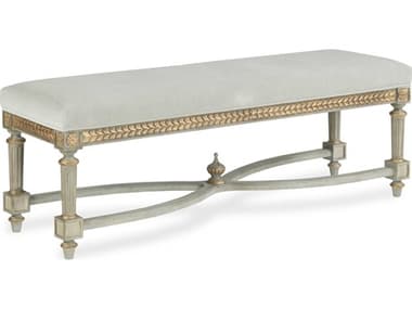 Century Furniture Monarch 50" Gold Fabric Upholstered Accent Bench CNTMN5688