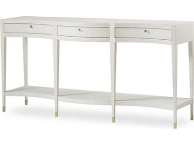 Century Furniture Monarch 72" Rectangular Wood Ivory Faux Shagreen Console Table CNTMN5788