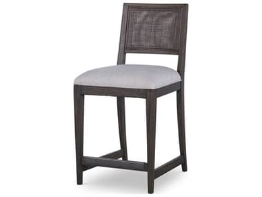 Century Furniture Monarch Fabric Upholstered Oak Wood Dark Brown Counter Stool CNTMN5855C