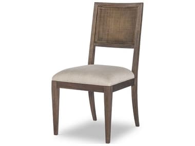 Century Furniture Monarch Oak Wood Brown Fabric Upholstered Side Dining Chair CNTMN5855S