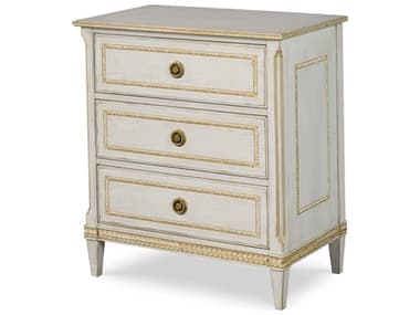 Century Furniture Monarch 3-Drawers White Acacia Wood Nightstand CNTMN5880