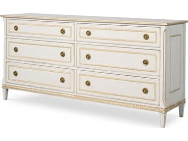 Century Furniture Monarch 6-Drawers White Acacia Wood Double Dresser CNTMN5881