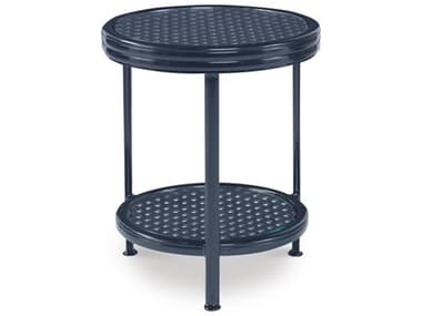 Century Furniture Outdoor Thomas O'Brien Augustine Litchfield Green Aluminum 16'' Wide Round Tempered Glass Occasional Table CNTOAED4180