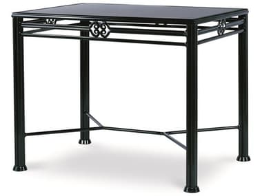 Century Outdoor Thomas O'Brien Augustine Litchfield Green Aluminum 37''W x 28''D Rectangular Tempered Glass Console Server Table CNTOAED4188