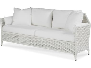 Century Outdoor Tangier Chalk White Wicker Cushion Sofa CNTOD4422
