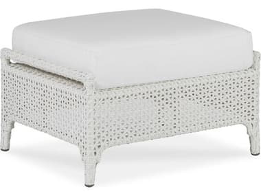 Century Outdoor Tangier Chalk White Wicker Cushion Ottoman CNTOD4431