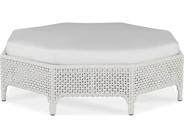 Century Outdoor Tangier Chalk White Wicker Cushion Ottoman CNTOD4432