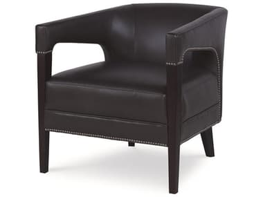 Century Furniture Trading Company 28" Black Leather Accent Chair CNTPLR11101HAZEL