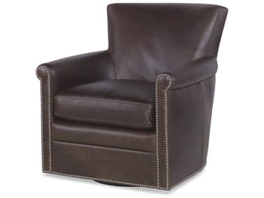 Century Furniture Trading Company Swivel 30" Brown Leather Accent Chair CNTPLR11508CHIANA