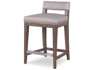Century Furniture Trading Company Leather Upholstered Solid Wood Oyster Counter Stool CNTPLR11951COYSTER