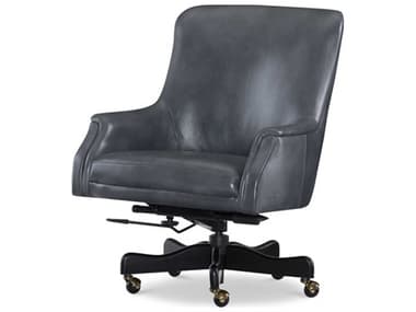 Century Furniture Trading Company Blue Leather Adjustable Swivel Executive Desk Chair CNTPLR130RDENIM
