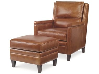 Century Furniture Trading Company 28" Brown Leather Accent Chair CNTPLR13CORUSSETT
