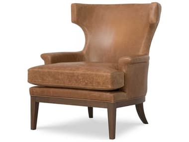 Century Furniture Trading Company Brown Leather Accent Chair CNTPLR15906BRANDY