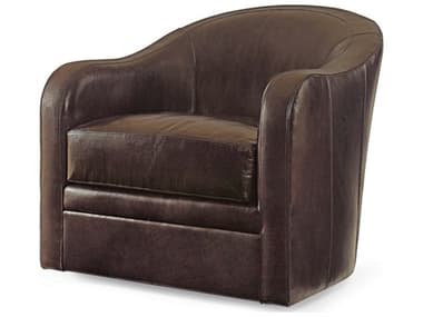 Century Trading Company Swivel Leather Accent Chair CNTPLR6508CHARCOAL