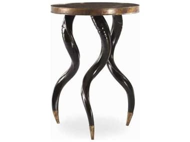 Century Furniture Grand Tour Faux Horn Ebony 19'' Wide Round End Table CNTSF5047
