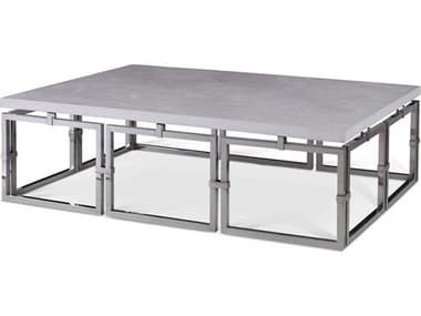Century Furniture Grand Tour 59" Rectangular Stone Stainless Steel Coffee Table CNTSF5792