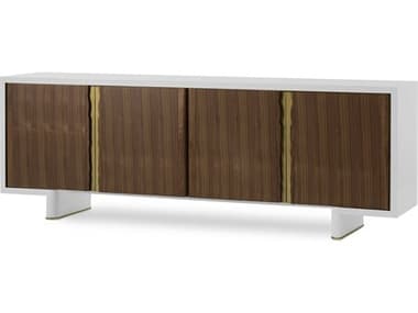 Century Furniture Grand Tour 95'' White Lacquer With Brass Credenza Sideboard CNTSF5891