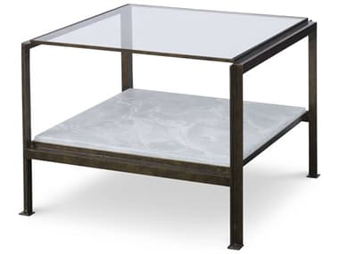 Century Furniture Grand Tour 24&quot; Square Glass Oil Rubbed Bronze Coffee Table CNTSF5905