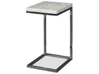 Century Furniture Grand Tour 15" Rectangular Polished Nickel With Capiz Shell End Table CNTSF5940