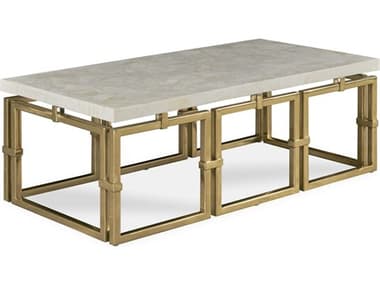 Century Furniture Grand Tour Crystal Stone / Antique Brass 38'' Wide Rectangular Links Coffee Table CNTSF5986