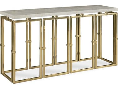 Century Furniture Grand Tour Crystal Stone / Antique Brass 64'' Wide Rectangular Links Console Table CNTSF5988