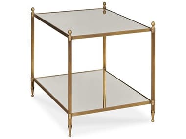 Century Furniture Grand Tour 25" Rectangular Mirror Brass End Table CNTSF6007