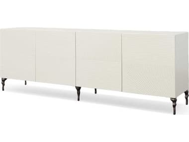 Century Furniture Grand Tour White Lacquered With Antique Black Nickel Willow Credenza CNTSF6016