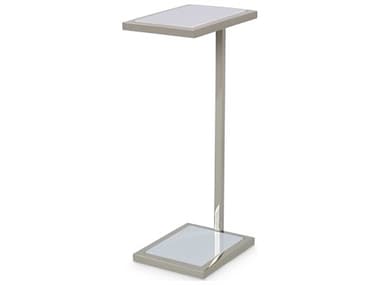 Century Furniture Grand Tour 8" Rectangular Grey And White Stone Polished Nickel End Table CNTSF6044