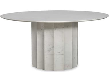 Century Furniture Grand Tour White Greay Marbele 64'' Wide Round Cavallo Dining Table CNTSF6070