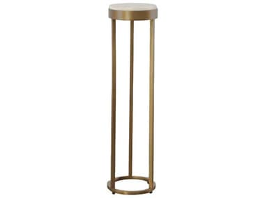 Century Furniture Grand Tour 9" Oval Stone White Rock Crystel Satin Brass End Table CNTSF6072