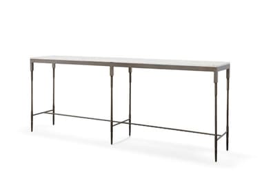 Century Furniture Grand Tour White Grey Marble / Bronze 76'' Wide Rectangular Holland Console Table CNTSF6121