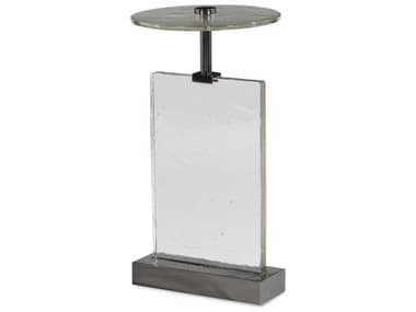 Century Furniture Grand Tour Vetro Round Glass Pewter End Table CNTSF6238