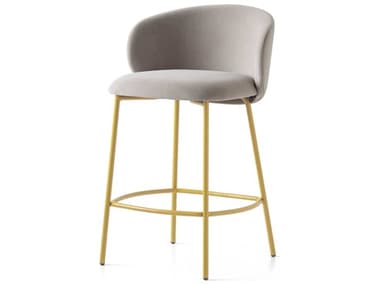 Connubia Tuka Fabric Upholstered Sand Painted Brass Counter Stool CNUCB199500033LSLJ00000000