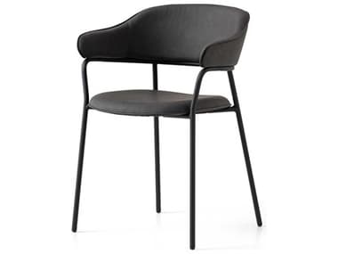 Connubia Signorina Leather Black Upholstered Arm Dining Chair CNUCB2111000015S0W00000000