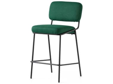 Connubia Sixty Fabric Upholstered Forest Green Matt Black Counter Stool CNUCB2139000015SLH00000000