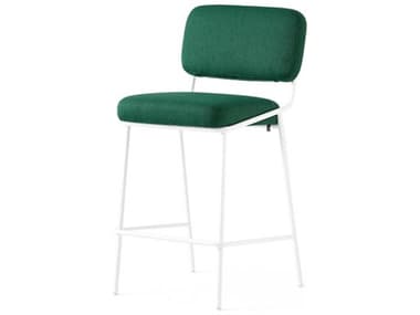 Connubia Sixty Fabric Upholstered Forest Green Matt Optic White Counter Stool CNUCB2139000094SLH00000000
