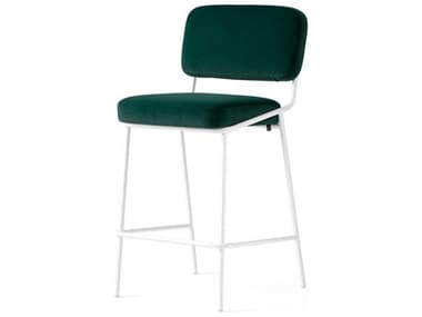 Connubia Sixty Fabric Upholstered Forest Green Matt Optic White Counter Stool CNUCB2139000094SLP00000000