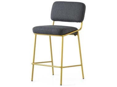 Connubia Sixty Fabric Upholstered Black Painted Brass Counter Stool CNUCB213900033LSLB00000000