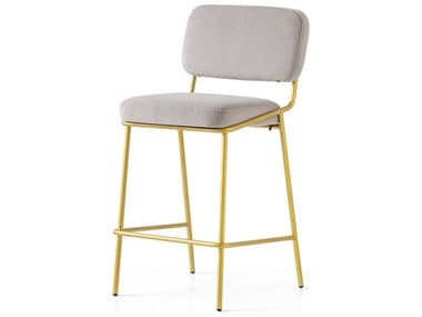Connubia Sixty Fabric Upholstered Sand Painted Brass Counter Stool CNUCB213900033LSLJ00000000
