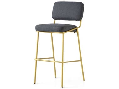Connubia Sixty Fabric Upholstered Black Painted Brass Bar Stool CNUCB214000033LSLB00000000