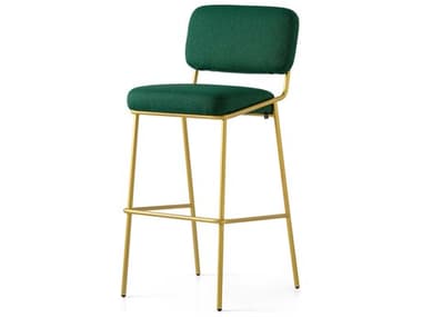 Connubia Sixty Fabric Upholstered Forest Green Painted Brass Bar Stool CNUCB214000033LSLH00000000