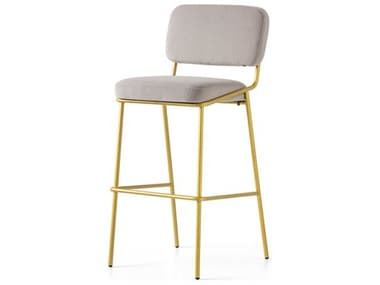 Connubia Sixty Fabric Upholstered Sand Painted Brass Bar Stool CNUCB214000033LSLJ00000000