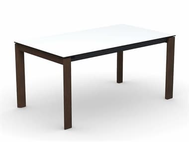 Connubia Eminence 62" Rectangular Glass Frosted Extraclear Matt Optic White Walnut Grey Dining Table CNUCB4724271GEW0162010940A