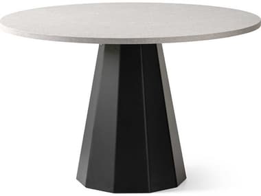 Connubia Dix 35" Round Metal Piasentina Stone Matt Black Dining Table CNUCB480401184W01500000000