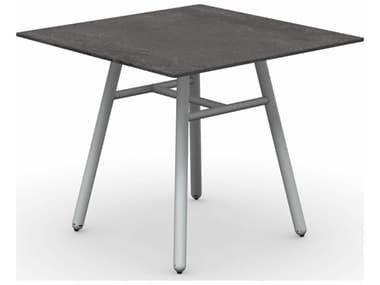 Connubia Outdoor Yo Matt Optic White / Porphyry Brown 35'' Aluminum Ceramic Square Dining Table COOCB481203123C09409400000
