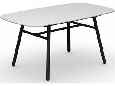 Connubia Outdoor Yo Matt Black / Slate White 63'' Aluminum Ceramic Rectangular Dining Table COOCB481206120C01501500000